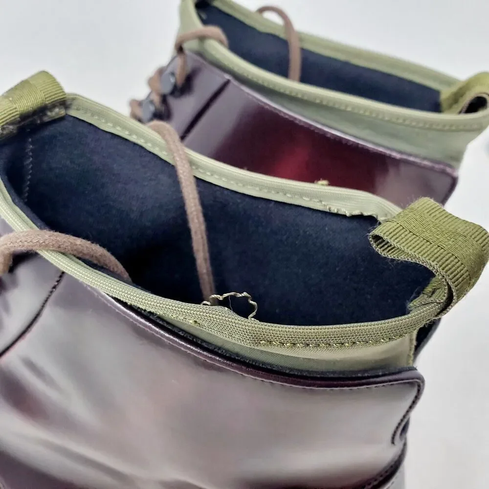 OAMC Compression Boots Mens 11 Burgundy Bull Leather‎ Lace Up Ankle Shoes Vibram